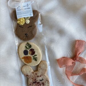 biscuit lapin décores fleurs comestibles